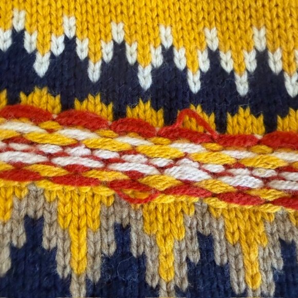 Rag & Bone Willow Fair Isle Wool Turtleneck Sweater Small Mustard Yellow - Picture 9 of 11